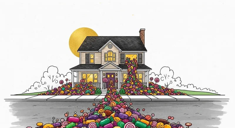 A colorful pile of various Halloween candies and treats.