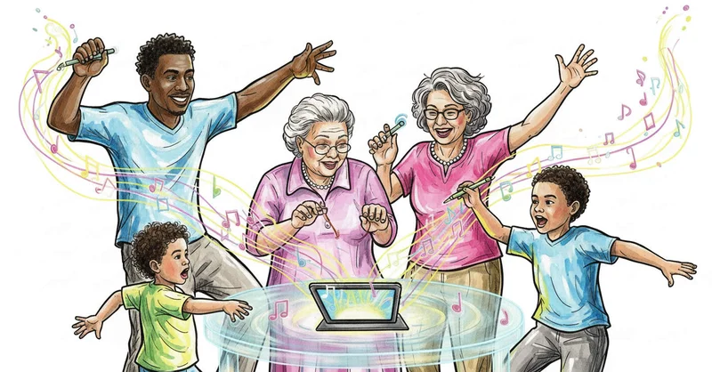 A parent and child looking at a phone together.